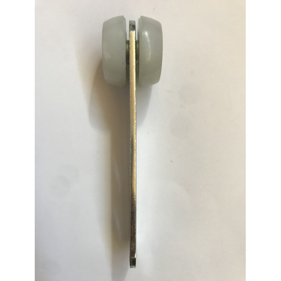 Roller with cut wheels and rivet mountings