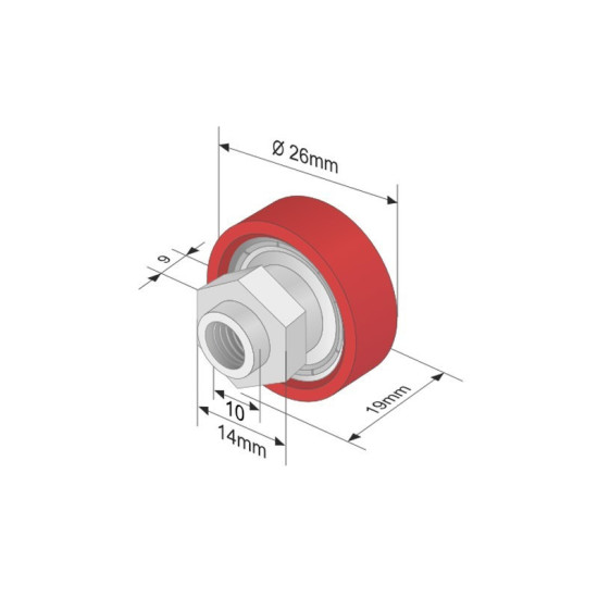 Roof roller with Bearing 608V19