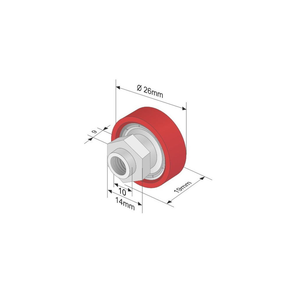Roof roller with Bearing 608V19