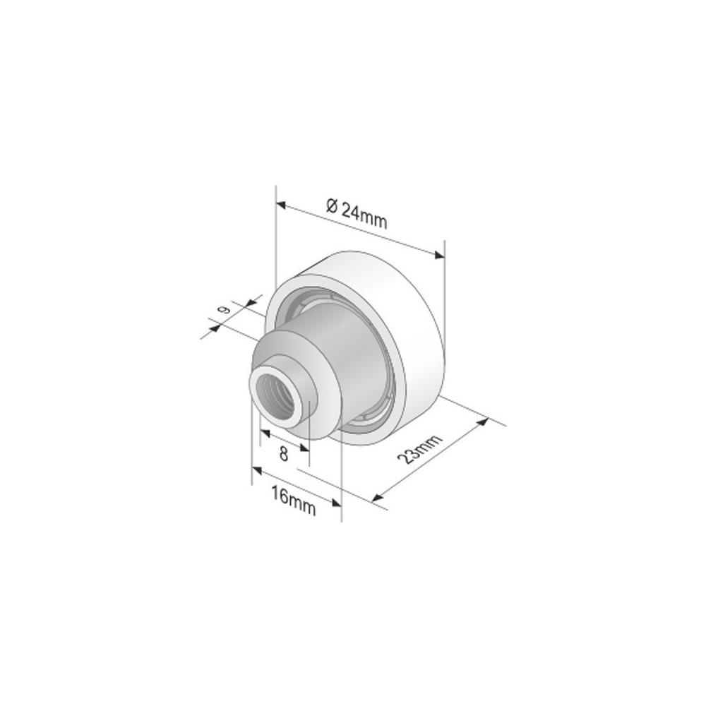 Roof roller with Bearing 608VBS
