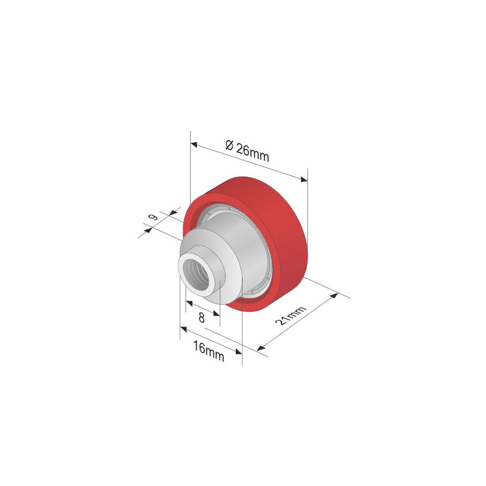 Roof roller with Bearing 608VC/20