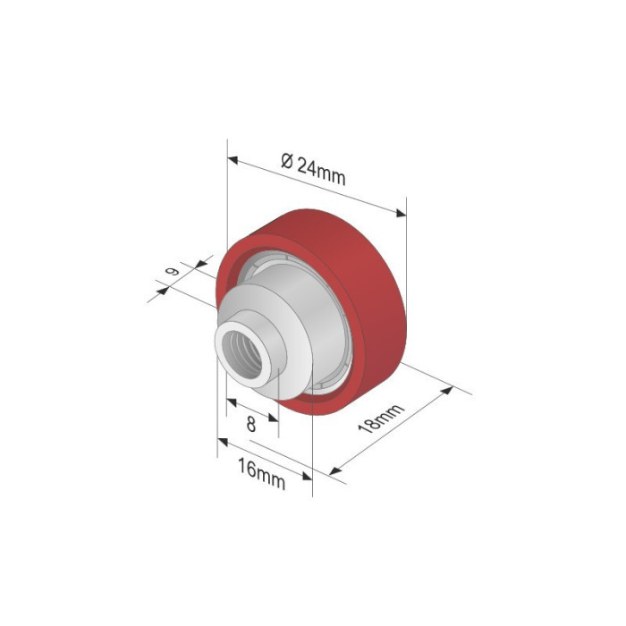 Roof roller with Bearing 608VN24