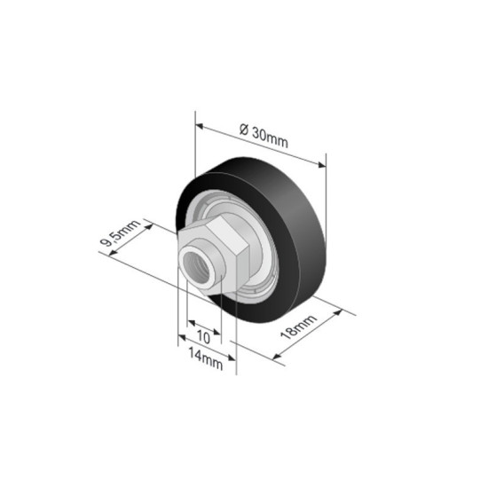 Roof roller with Bearing 609B6