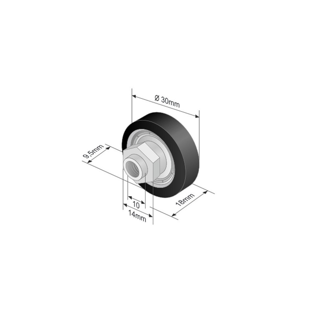 Roof roller with Bearing 609b6