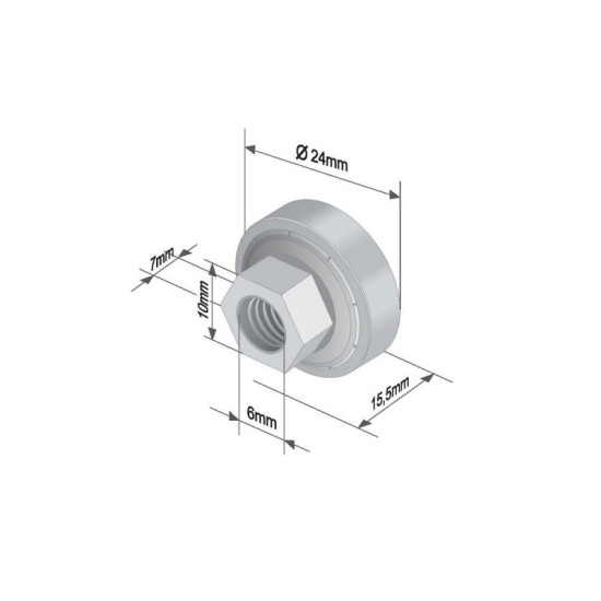 Roof roller with Bearing 609elp