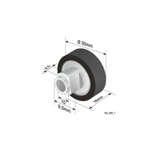 Roof roller with Bearing 609T