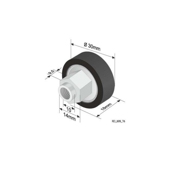 Roof roller with Bearing 609T6