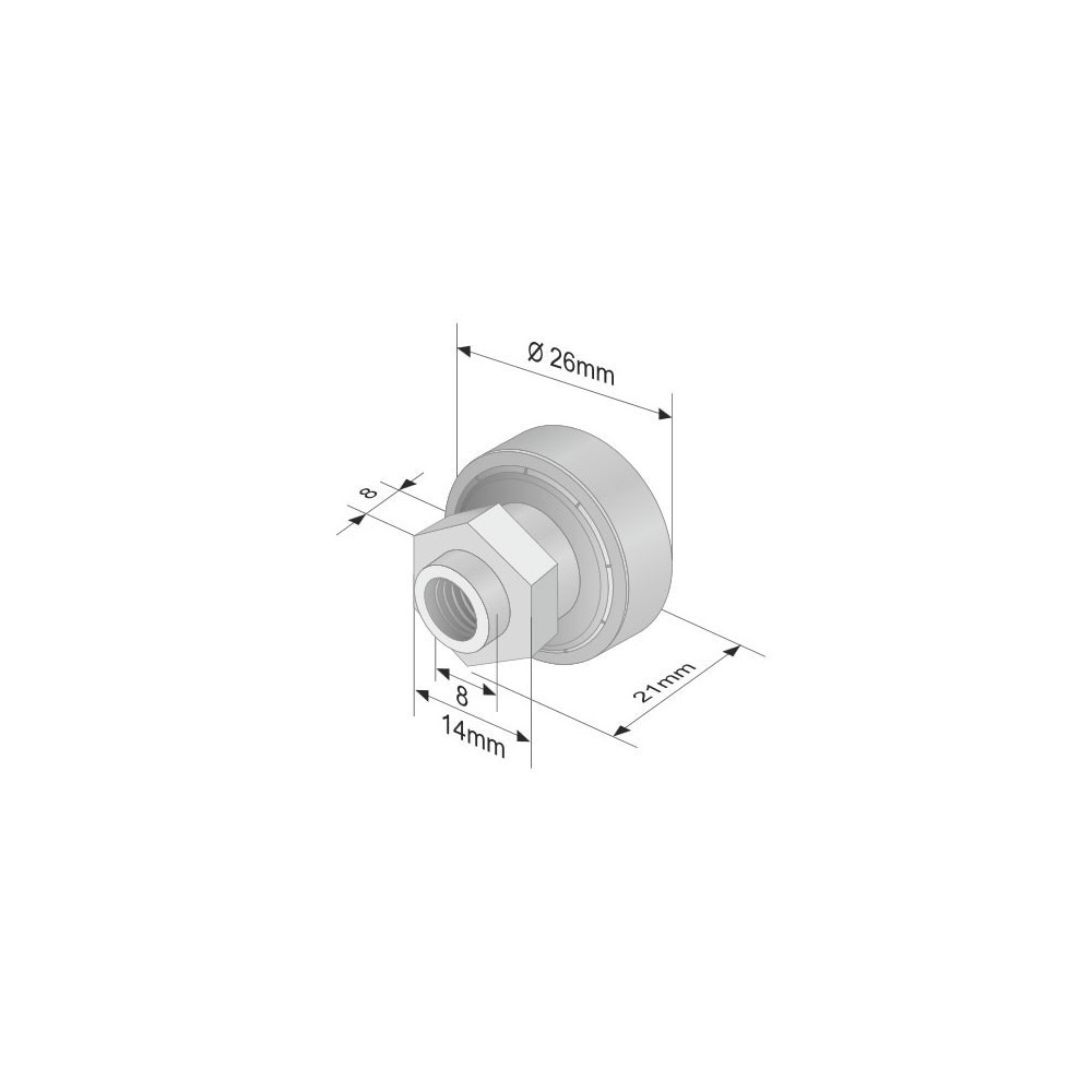 Roof roller with Bearing 629 MV21