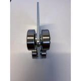 Tandem roller for curtain with rivet mountings