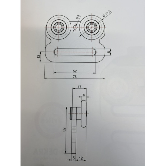 Roller/Trolley suitable for EDSCHA profiles